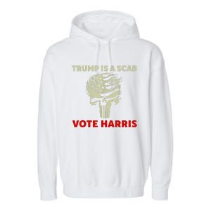 Trump Is A Scab Vote Harris Waltz New Way Move Forward Flag Garment-Dyed Fleece Hoodie