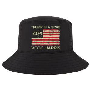 Trump Is A Scab Vote Harris Waltz New Way Move Forward Flag Cool Comfort Performance Bucket Hat