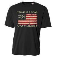 Trump Is A Scab Vote Harris Waltz New Way Move Forward Flag Cooling Performance Crew T-Shirt