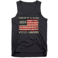 Trump Is A Scab Vote Harris Waltz New Way Move Forward Flag Tank Top