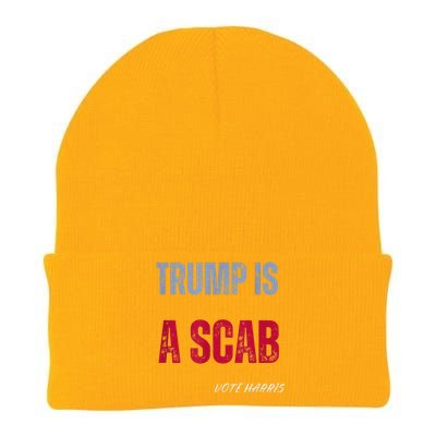 Trump Is A Scab Vote Harris Walz 2024 Knit Cap Winter Beanie