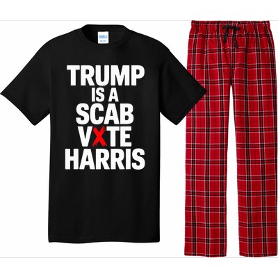 Trump Is A Scab Vote Harris Walz 2024 Pajama Set