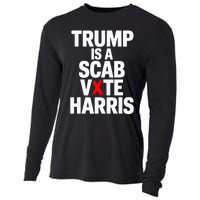 Trump Is A Scab Vote Harris Walz 2024 Cooling Performance Long Sleeve Crew