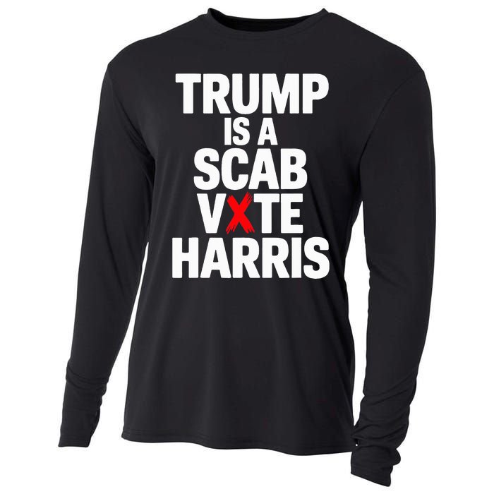 Trump Is A Scab Vote Harris Walz 2024 Cooling Performance Long Sleeve Crew