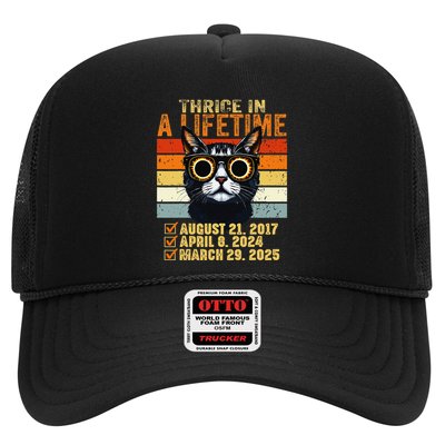 Thrice In A Lifetime Partial Solar Eclipse 2025 Funny Cat Trucker Hat