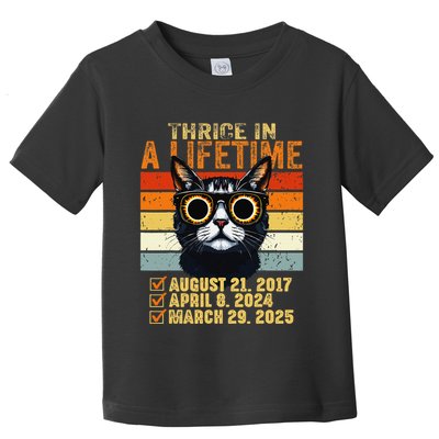 Thrice In A Lifetime Partial Solar Eclipse 2025 Funny Cat Toddler T-Shirt