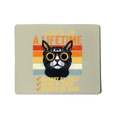 Thrice In A Lifetime Partial Solar Eclipse 2025 Funny Cat Mousepad