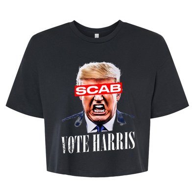 Trump Is A Scab Vote Kamala Harris 2024 Bella+Canvas Jersey Crop Tee