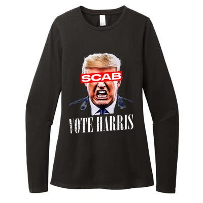 Trump Is A Scab Vote Kamala Harris 2024 Womens CVC Long Sleeve Shirt