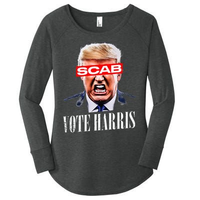 Trump Is A Scab Vote Kamala Harris 2024 Women's Perfect Tri Tunic Long Sleeve Shirt