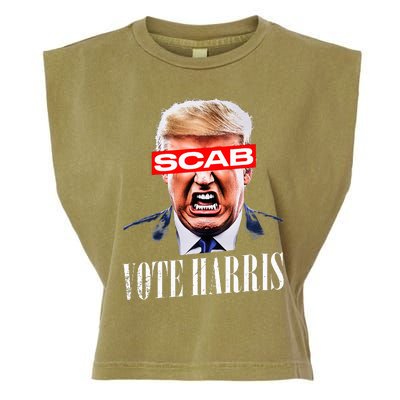 Trump Is A Scab Vote Kamala Harris 2024 Garment-Dyed Women's Muscle Tee