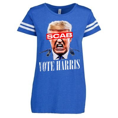 Trump Is A Scab Vote Kamala Harris 2024 Enza Ladies Jersey Football T-Shirt