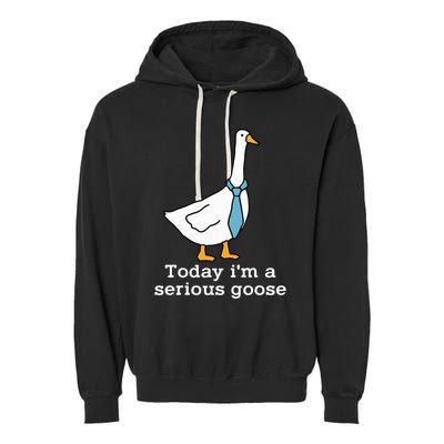 Today IM A Serious Goose Funny Silly Goose Garment-Dyed Fleece Hoodie