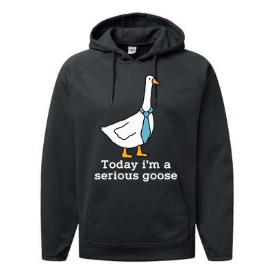 Today IM A Serious Goose Funny Silly Goose Performance Fleece Hoodie