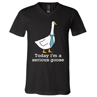 Today IM A Serious Goose Funny Silly Goose V-Neck T-Shirt