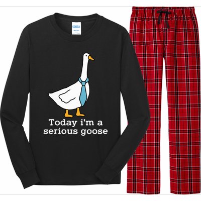 Today IM A Serious Goose Funny Silly Goose Long Sleeve Pajama Set