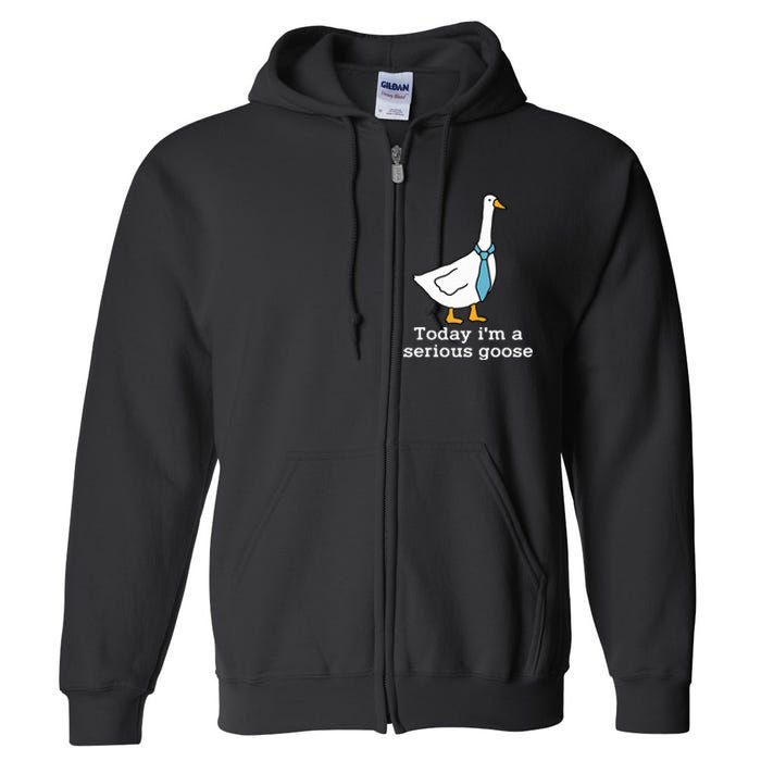 Today IM A Serious Goose Funny Silly Goose Full Zip Hoodie