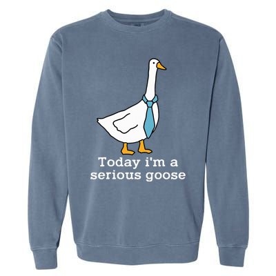 Today IM A Serious Goose Funny Silly Goose Garment-Dyed Sweatshirt