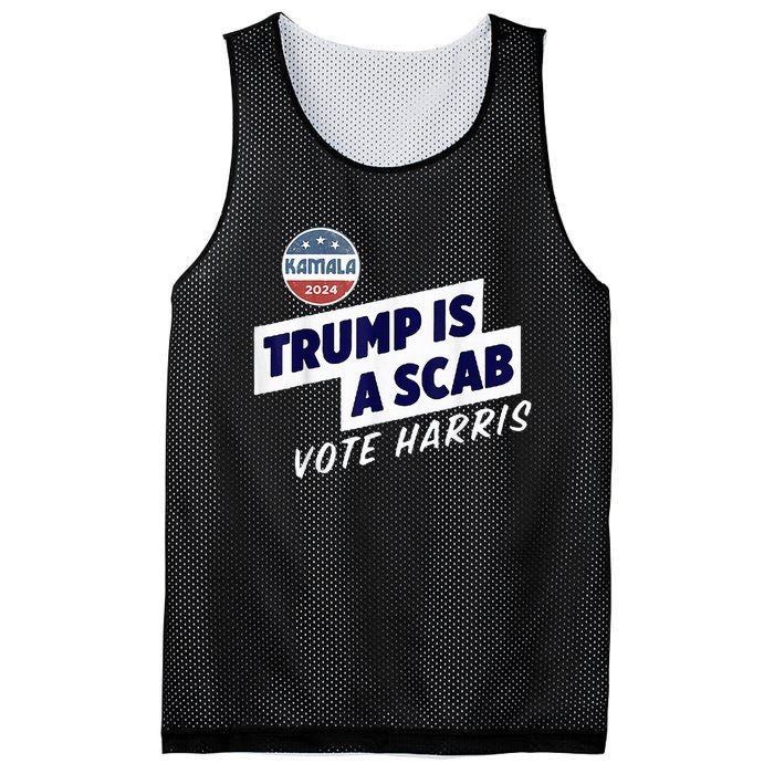 Trump Is A Scab Vote Kamala Harris Mesh Reversible Basketball Jersey Tank