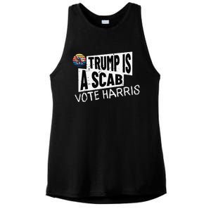 Trump Is A Scab Vote Harris Walz Kamala Harris 2024 Election Ladies PosiCharge Tri-Blend Wicking Tank