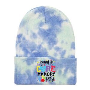 Today Is A Core Memory Day Funny Emotions Out Tie Dye 12in Knit Beanie