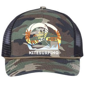 Today Is A Perfect Day To Go Kite Surfing Extreme Sports Funny Gift Retro Rope Trucker Hat Cap