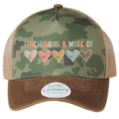 Teaching Is A Work Of Hearts Legacy Tie Dye Trucker Hat