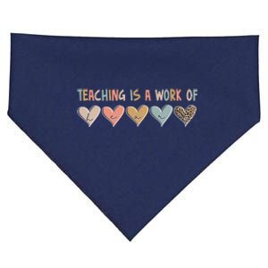 Teaching Is A Work Of Hearts USA-Made Doggie Bandana