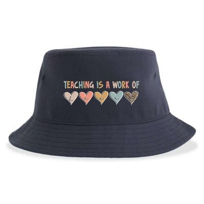 Teaching Is A Work Of Hearts Sustainable Bucket Hat