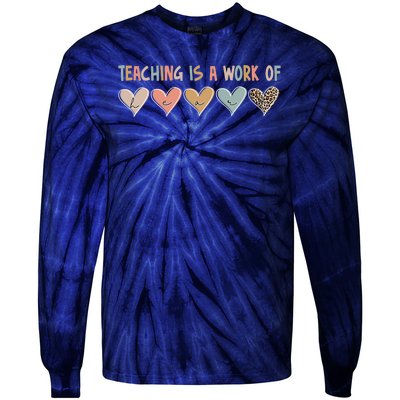 Teaching Is A Work Of Hearts Tie-Dye Long Sleeve Shirt