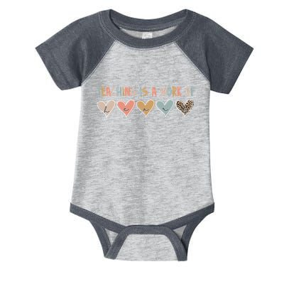 Teaching Is A Work Of Hearts Infant Baby Jersey Bodysuit