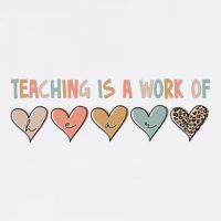 Teaching Is A Work Of Hearts Garment-Dyed Sweatshirt