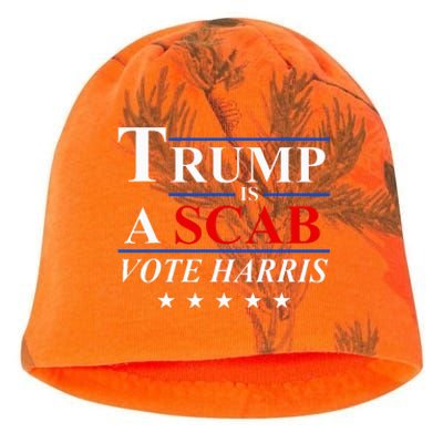 Trump Is A Scab Vote Harris Kati - Camo Knit Beanie