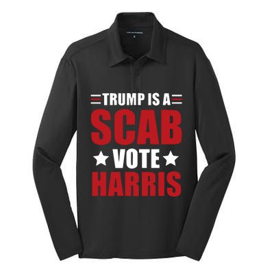 Trump Is A Scab Silk Touch Performance Long Sleeve Polo