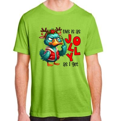 This Is As Jolly As I Get Funny Sarcastic Grumpy Duck Christmas Adult ChromaSoft Performance T-Shirt