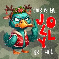 This Is As Jolly As I Get Funny Sarcastic Grumpy Duck Christmas Legacy Tie Dye Trucker Hat