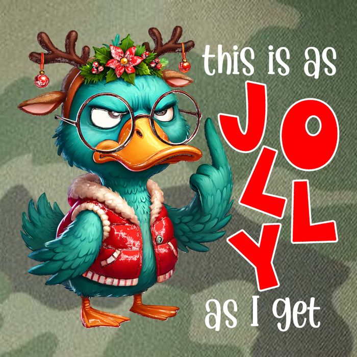This Is As Jolly As I Get Funny Sarcastic Grumpy Duck Christmas Legacy Tie Dye Trucker Hat