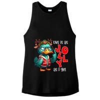 This Is As Jolly As I Get Funny Sarcastic Grumpy Duck Christmas Ladies PosiCharge Tri-Blend Wicking Tank