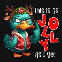 This Is As Jolly As I Get Funny Sarcastic Grumpy Duck Christmas Ladies PosiCharge Tri-Blend Wicking Tank