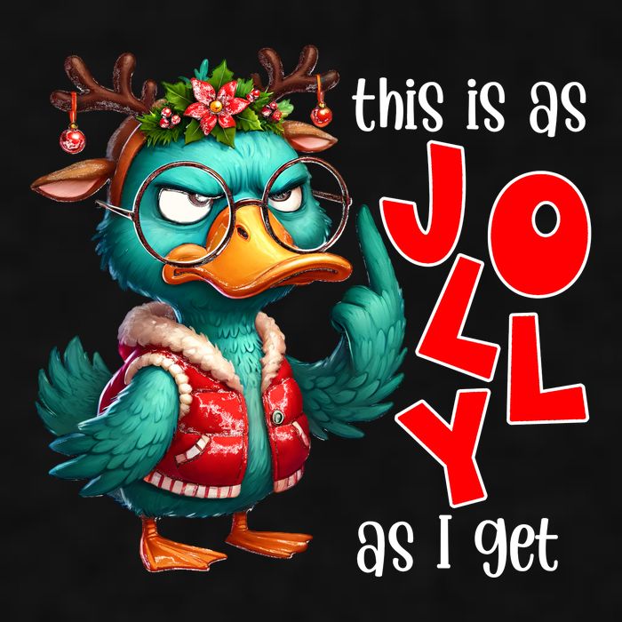 This Is As Jolly As I Get Funny Sarcastic Grumpy Duck Christmas Ladies PosiCharge Tri-Blend Wicking Tank