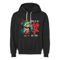 This Is As Jolly As I Get Funny Sarcastic Grumpy Duck Christmas Garment-Dyed Fleece Hoodie