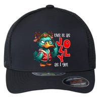 This Is As Jolly As I Get Funny Sarcastic Grumpy Duck Christmas Flexfit Unipanel Trucker Cap
