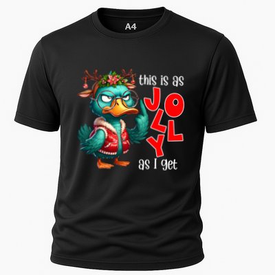 This Is As Jolly As I Get Funny Sarcastic Grumpy Duck Christmas Performance Shirt