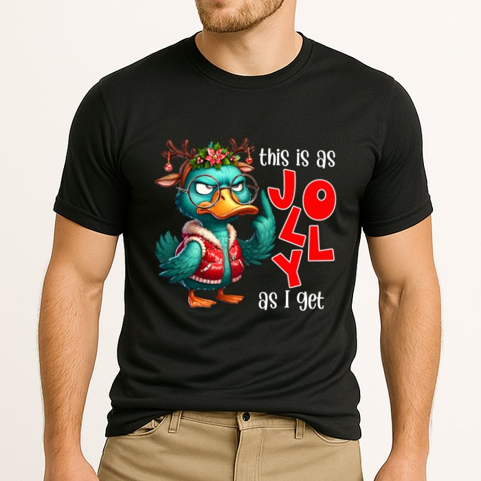 This Is As Jolly As I Get Funny Sarcastic Grumpy Duck Christmas Performance Shirt