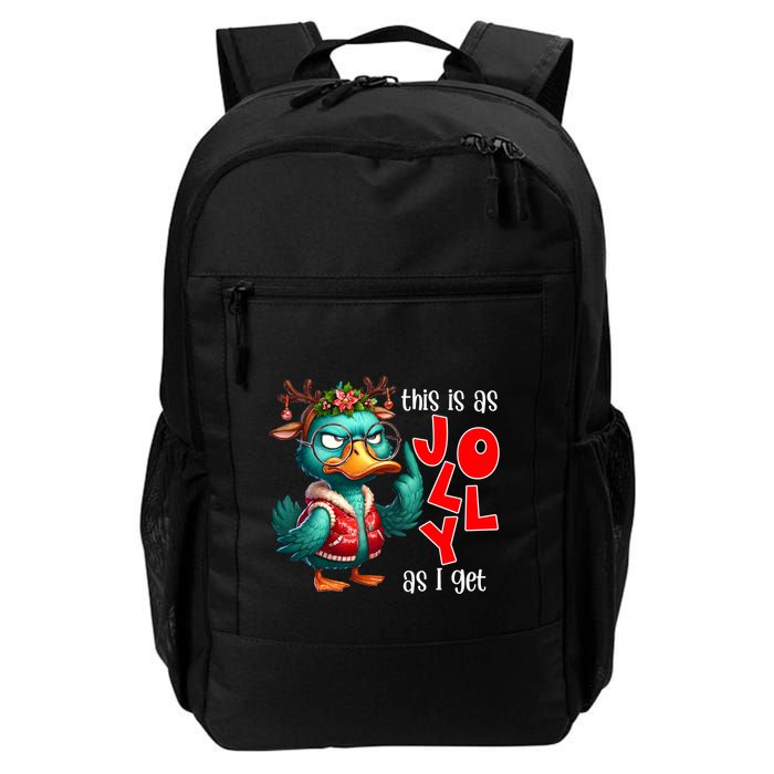 This Is As Jolly As I Get Funny Sarcastic Grumpy Duck Christmas Backpack