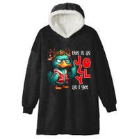 This Is As Jolly As I Get Funny Sarcastic Grumpy Duck Christmas Hooded Wearable Blanket