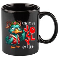 This Is As Jolly As I Get Funny Sarcastic Grumpy Duck Christmas 11oz C Handle Ceramic Mug