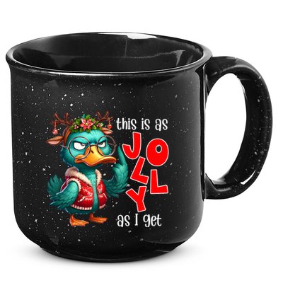This Is As Jolly As I Get Funny Sarcastic Grumpy Duck Christmas 15oz Campfire Ceramic Mug