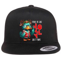 This Is As Jolly As I Get Funny Sarcastic Grumpy Duck Christmas Flatbill Hat