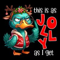 This Is As Jolly As I Get Funny Sarcastic Grumpy Duck Christmas Flatbill Hat